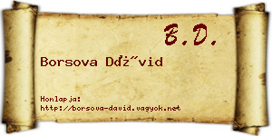 Borsova Dávid névjegykártya